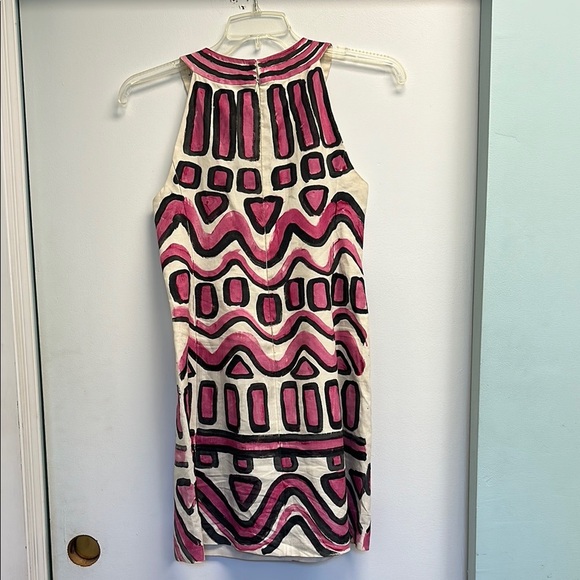 Searle Red and White Ruffled Halter Mini Dress - Picture 3 of 4